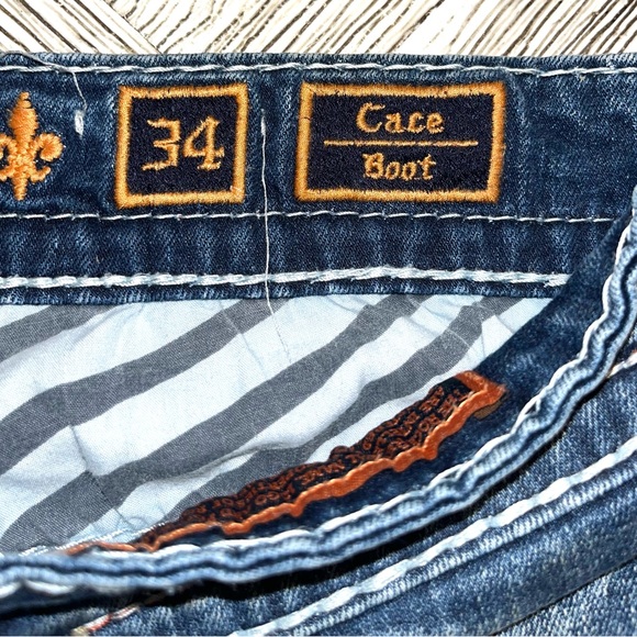 Rock Revival Cace Dark Blue Bootcut Jeans - Picture 4 of 14